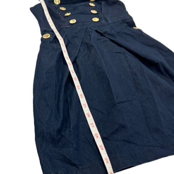BUNDLE 3 FOR $18- NEW Military Denim Dress Blue Gold Buttons Nautical Coastal XS - Picture 8 of 13